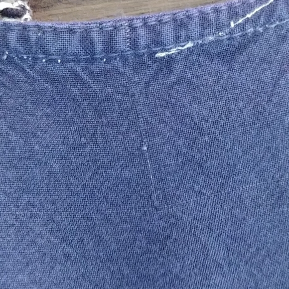 Deep Blue Embroidered Button Down Sleeveless Dress - Picture 4 of 4